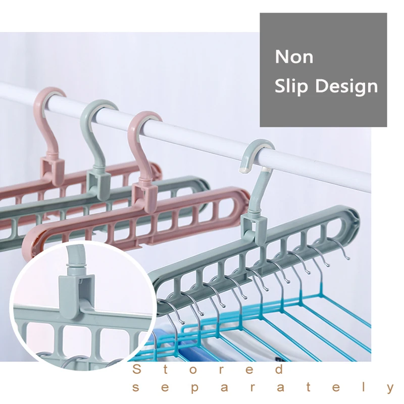 

Creative Multifunctional Space Saving Hanger Home Balcony Wardrobe Magic Storage Rotating Hanging Clothes Non-Slip Drying Rack