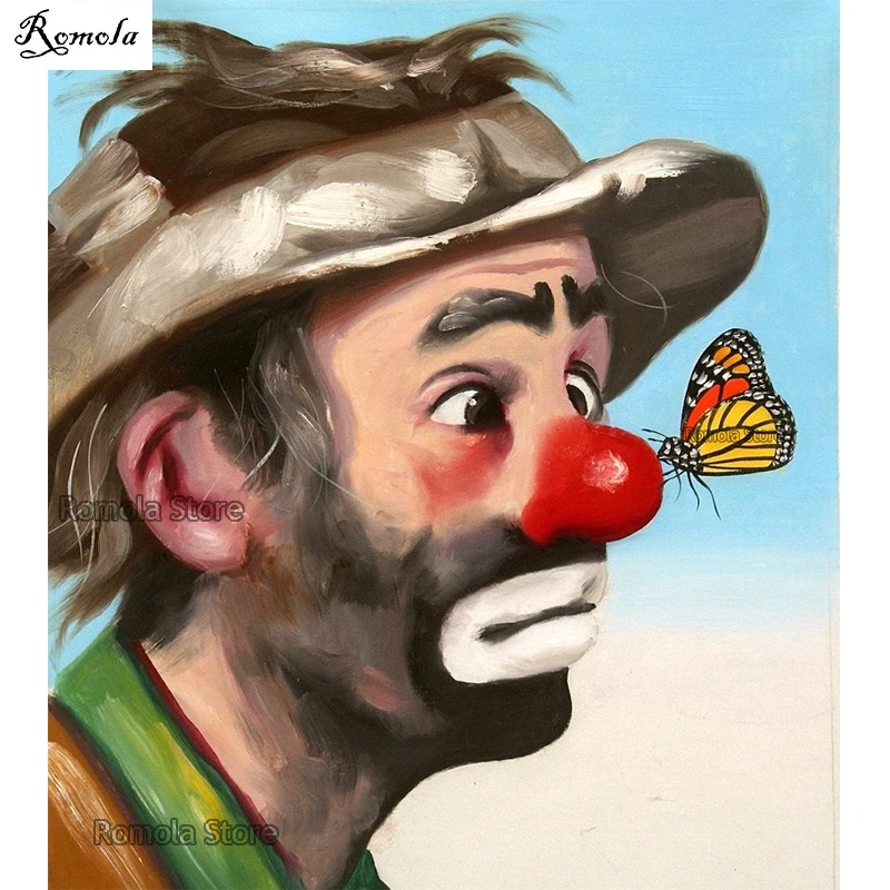 

Cartoon Funny Clown & Butterfly diamond embroidery paintings 5D DIY full square / round mosaic diamond decor cross stitch AE736