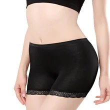 Summer Ladies Hot Pants Jersey Biker Tight Womens Scallop Lace Trim Shorts Safety Pants Black Flashcolor scallop trim lace embroidered kimono
