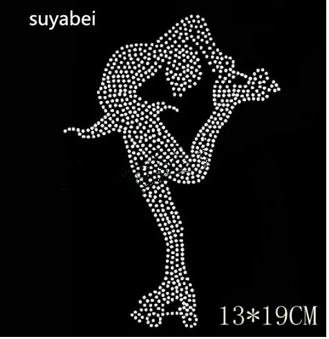 

Skate girl Hot Fix Rhinestones motif crystal hotfix Heat Transfer design iron on patches appliques for shirt design stone