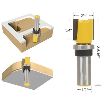 

3/4" W X 7/16" H 1/4" Shank Flush Trim Hinge Mortise Template Router Mills Bit