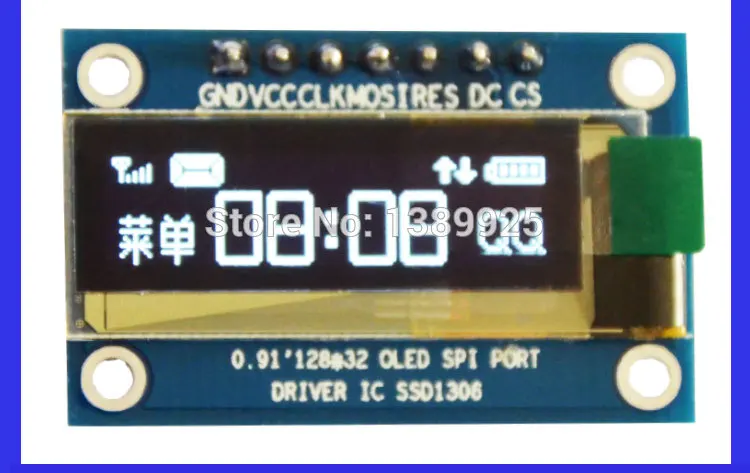 10 шт./лот 0,91 дюймов SPI 128x32 Белый OLED ЖК-дисплей DIY модуль SSD1306 Драйвер IC DC 3,3 V-5 V для Ar-dupic