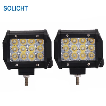 

SOLICHT 2x 4 inch Barre LED 18W 3 ROWs LED Light Bar Offroad Spot Beam Work Light 4x4 4WD SUV ATV RZV Trailer Truck 12v24v Barra