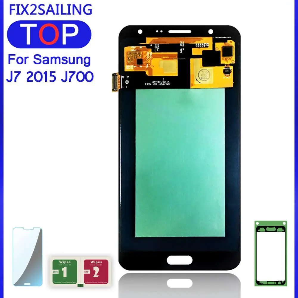 Pantalla LCD de 5,5 pulgadas para SAMSUNG Galaxy J7 2015 J700 Super AMOLED, montaje de digitalizador con pantalla táctil, J700F J700M J700H