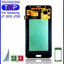 Pantalla LCD de 5,5 pulgadas para SAMSUNG Galaxy J7 2015 J700 Super AMOLED, montaje de digitalizador con pantalla táctil, J700F J700M J700H