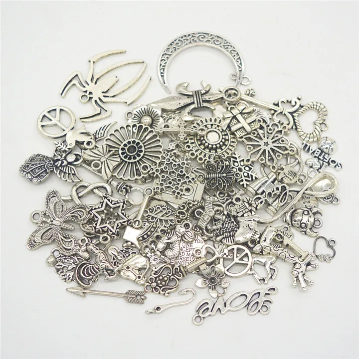 8   100g Alloy Gold Silver DIY Pendants For Necklace Earring Handmade Jewelry Marking Multiple Mixes Diy Jewelry Accessories Pendant