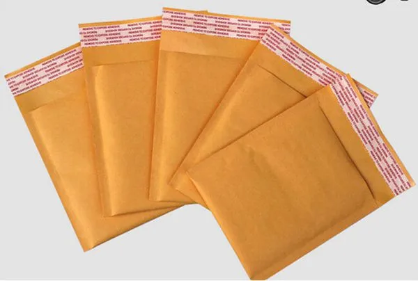 100 шт./лот желтая Крафтовая бумага воздушно-пузырчатой упаковочной пленкой подарки посылка конверты