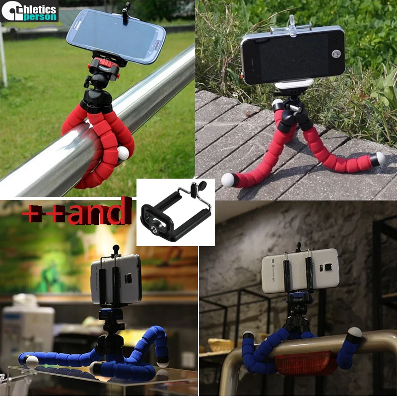 Mini Portable Car Flexible Tripod Stand Mount With Holder For Phone
