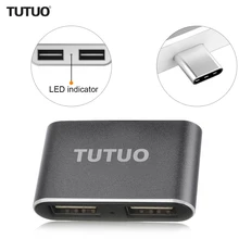 TUTUO usb type C to USB-A 2,0 конвертер OTG адаптер алюминиевый сплав type-C концентратор для MacBook/Chromebook Pixel/мобильных телефонов(серый