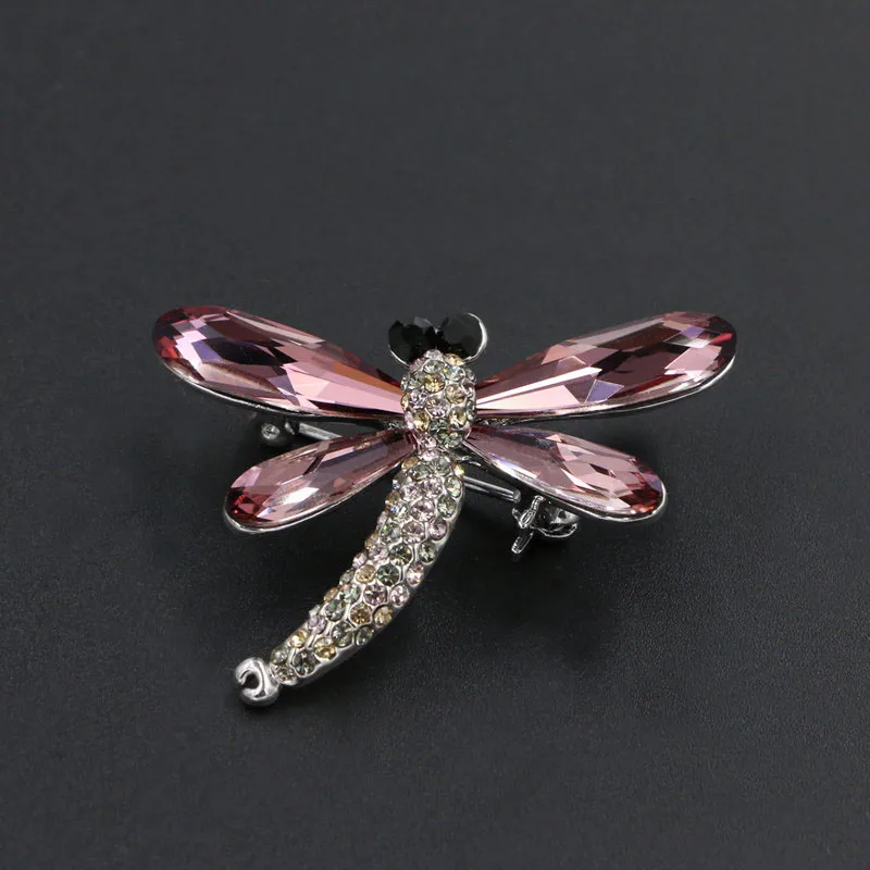 Purple Lovely Dragonfly Brooches for Women Genuine Austrian Crystal ...