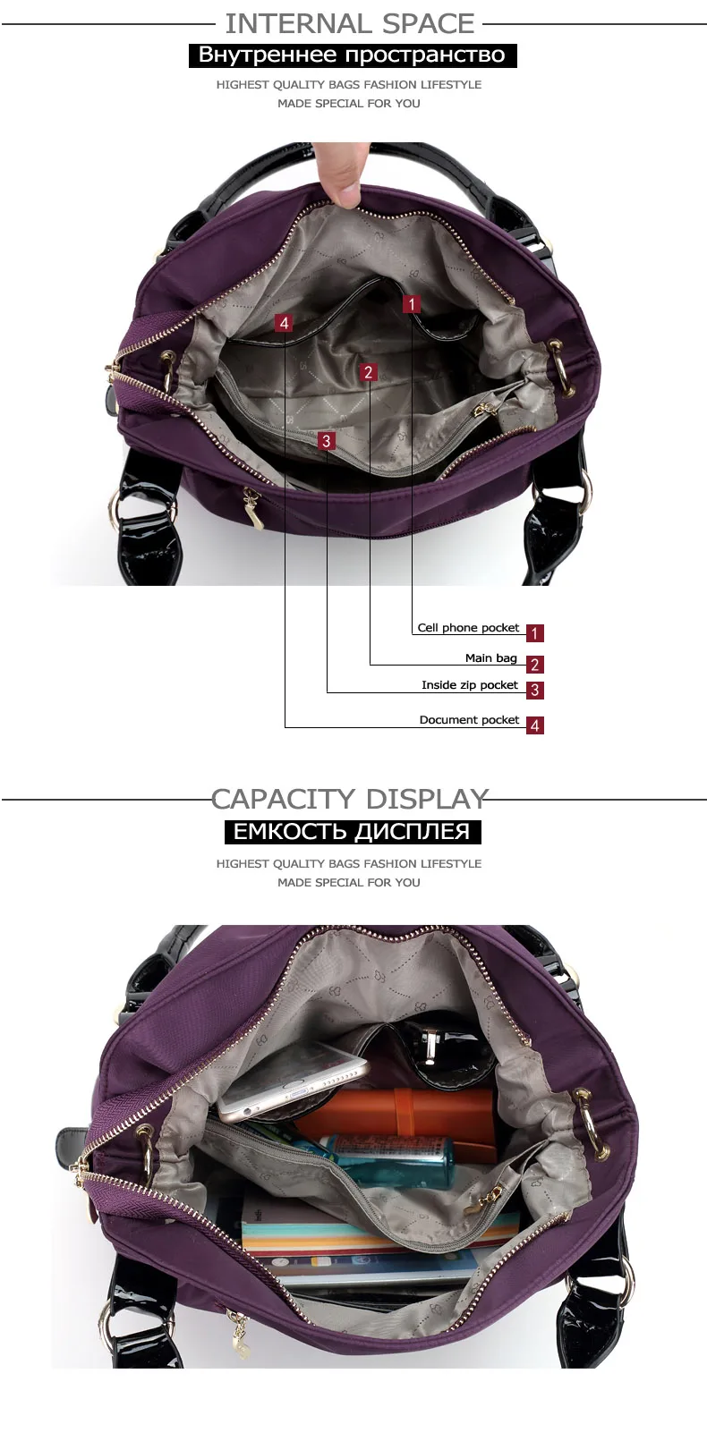 JIANXIU сумка Bolsa Feminina роскошные сумки женские сумки дизайнерские Tassen Sac основной Bolsos Mujer Оксфорд сумка через плечо