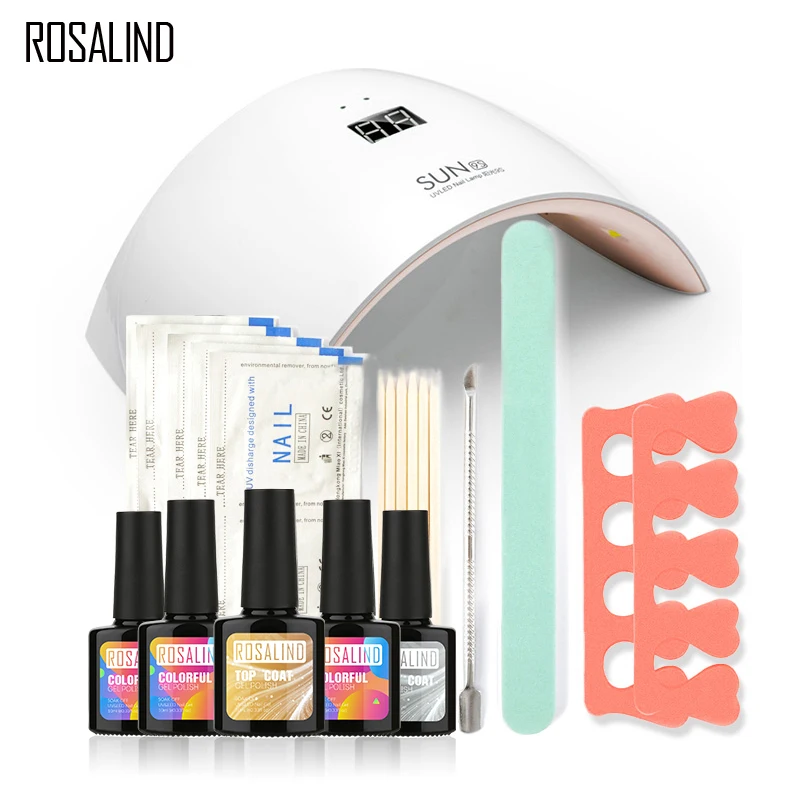 

ROSALIND New Arrival 10ML UV Gel Kit Soak-off Gel Polish Gel Nail Kit Nail Art Tools Sets Kits SUN9C Manicure Set