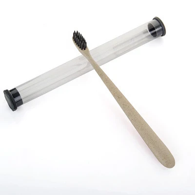 Y & W & F 1 шт. Портативный взрослых путешествия Зубная щётка пшеничной соломы ручка мягкий бамбуковый уголь Зубная щётка зубы язык очиститель