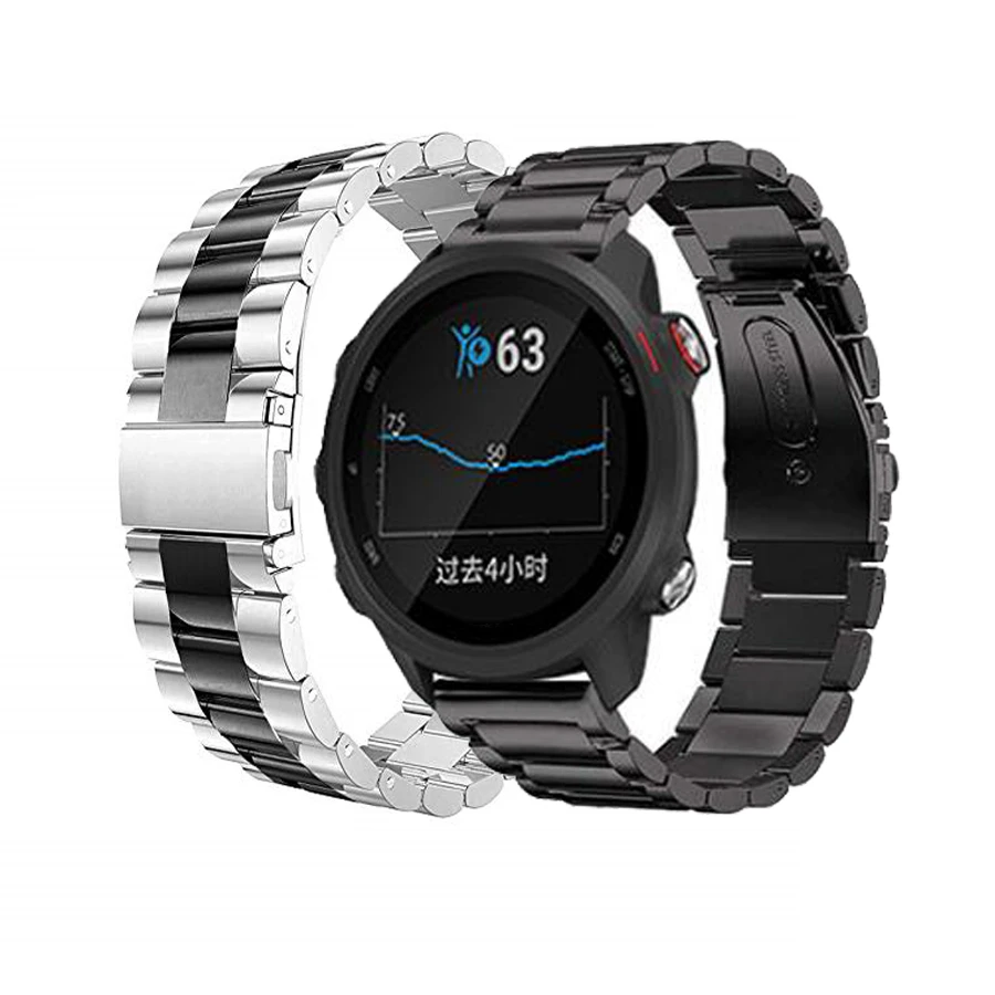 Ремешок для наручных часов из нержавеющей стали для Garmin Forerunner 245/Vivoactive 3/vivomove HR, ремешок для умных часов Forerunner 645, браслет на запястье