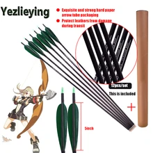 

12 PCS Pure Carbon Arrows Bow And Arrow Green Real Feather Archery WITH Spine 300 For Shoting Compound Bow or Recurve Bow