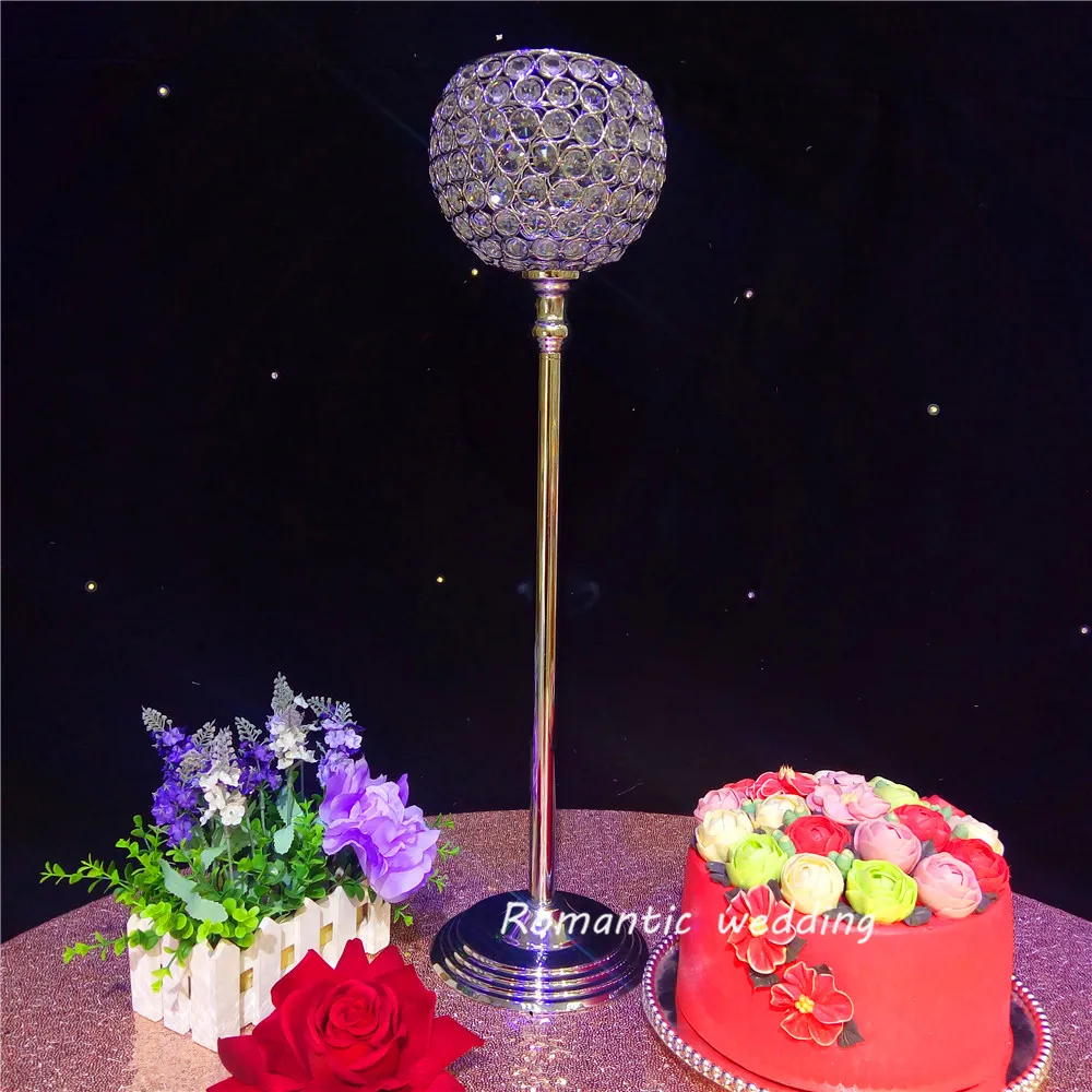 

4PCS/lot Romantic Wedding Metal Candle Holders with 3 Sizes Crystal Candle Ballfor Wedding Event Party