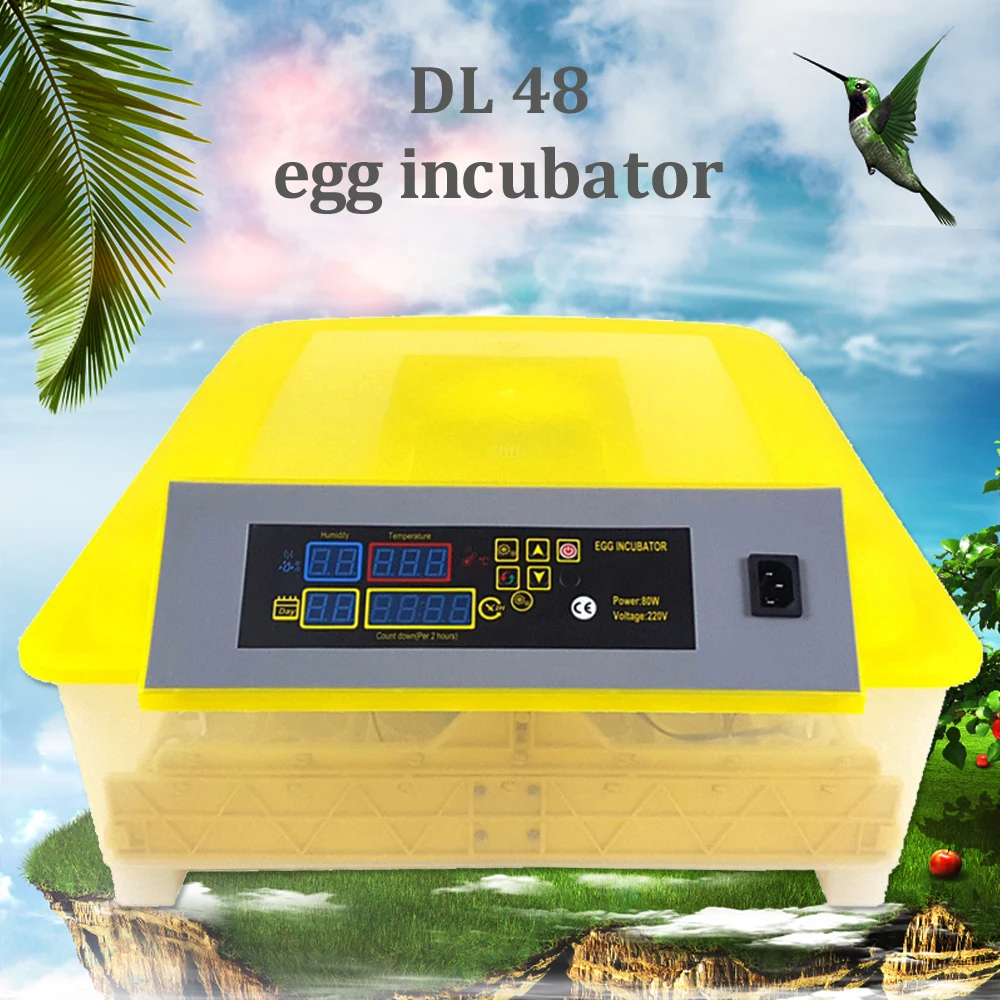 

48 Eggs Incubator Automatic Egg Turning Incubator Duck Chicken Egg Hatching Machine Poultry Hatcher Chicken Bird