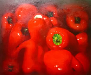 

Hand Painted Impressionist Oil Painting Still Life Red Pepper Home Decoration Wall Art Drop Shipping