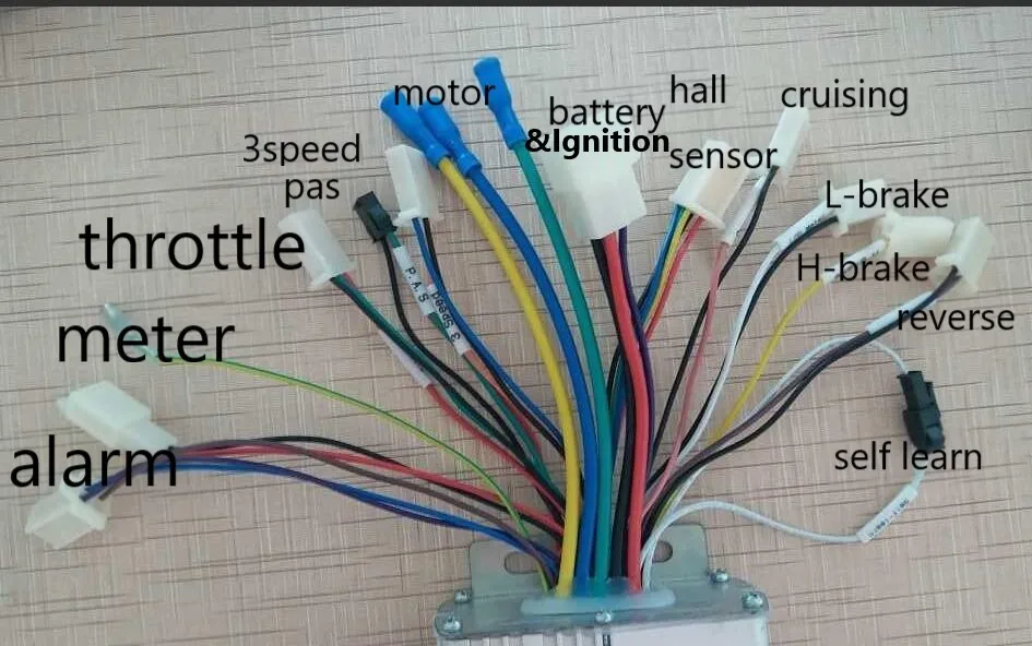 Sale 60/120degree Sensor/Sensorless Universal 48V 60V 500W Brushless DC Motor Controller/Electric Bike Speed Controller, motor driver 5