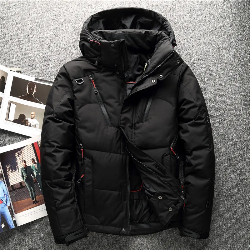 Высокое качество 90% белая утка Толстая куртка мужская куртка зимние парки Мужская теплая брендовая одежда зимняя куртка верхняя одежда