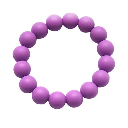 Круглый Силиконовый браслет-цепочка с бусинами для прорезывания зубов для мальчиков или девочек, жевательные детские игрушки для прорезывания зубов, Прямая поставка - Цвет: Purple