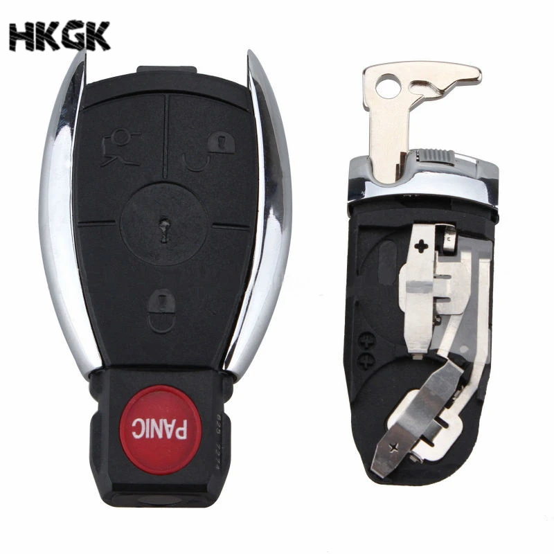 3+1 Button Remote Car Key Case Fob Shell for MERCEDES  BENZ fob Uncut Replacement Empty Shell 3+1 BTN with Battery Clamp Holder 10pcs blank car key shell for benz ml350ml320 s350s320 transponder key shell hu64 blade with sticker