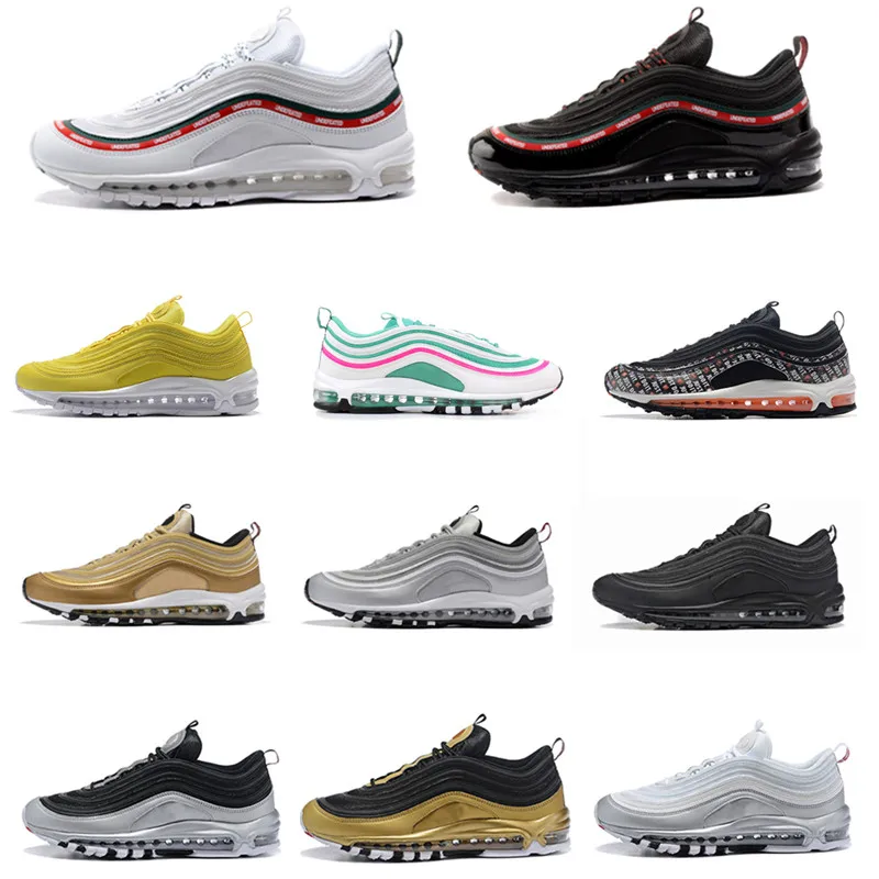 

High Quality 97 SOUTH BEACH Running Shoes Runner Trainers TRIPLE BLACK White METALLIC GOLD Sliver BULLET Designer Sport Sneakers