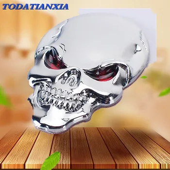 

3D Metal Skull Car Sticker Logo Emblem Badge for opel mokka dodge caliber alfa romeo 156 h7 ford focus 2 clip renault kia
