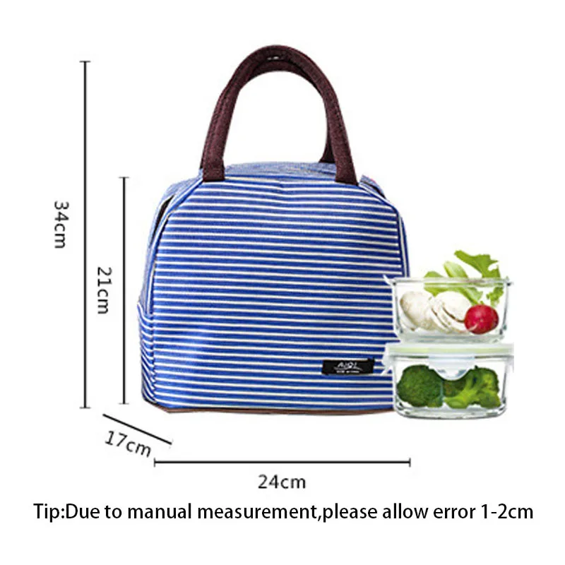 Baby Food Insulation Bag Feeding Milk Bottle Keep Warm Canvas Picnic Bags New Fashion Stripe Portable Women Travel Tote BB5048 (3)