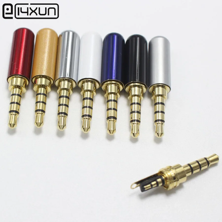 1pcs 3.5mm 4 pole Stereo Headset Plug Gold Plated Audio Plugs DIY
