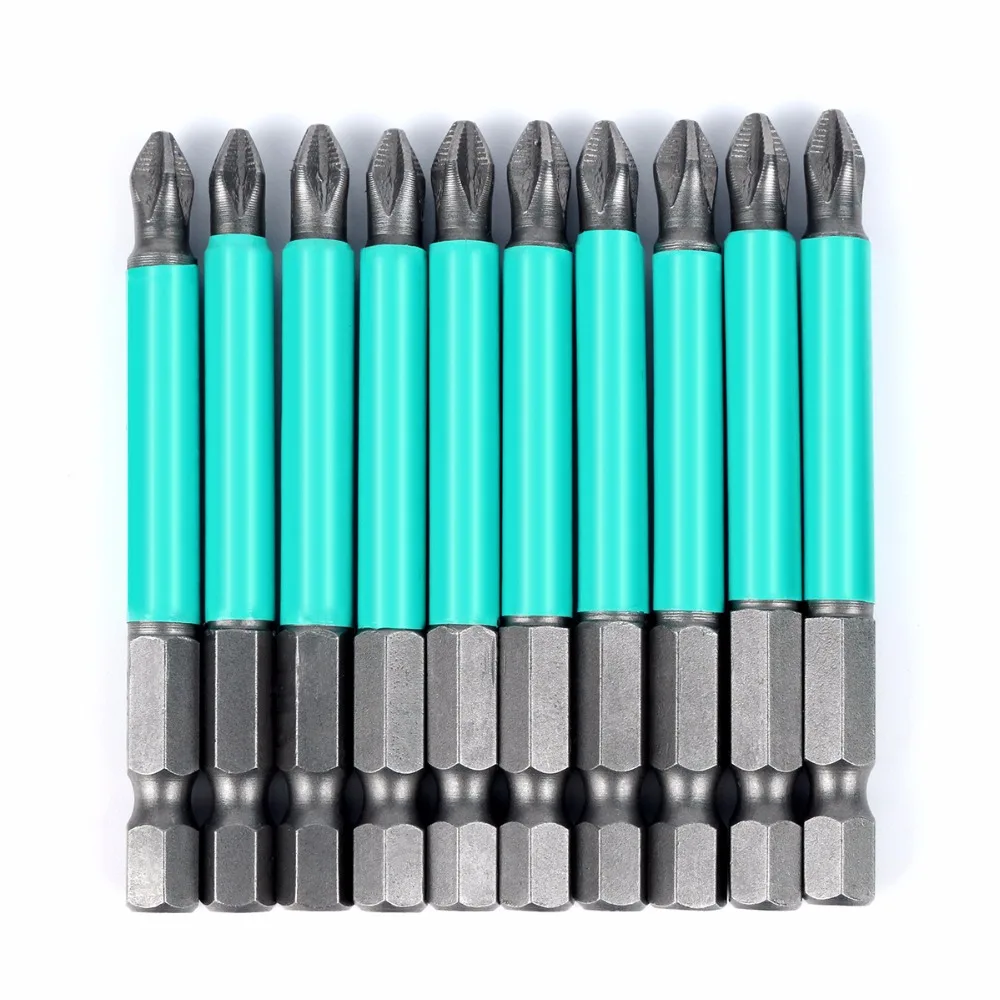 

10 anti-skid screwdriver drill head anti-skid screwdriver head 70mm Ph2 cross pneumatic screwdriver screwdriver insert bit 1/4 "