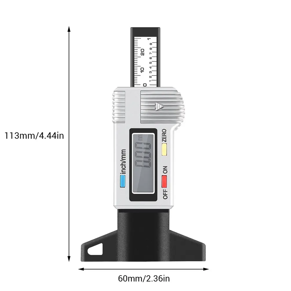 Цифровой автомобильный измеритель глубины протектора шин 0-25 мм измеритель глубины протектора шин измерительный инструмент штангенциркуль ЖК-дисплей Измерение шин