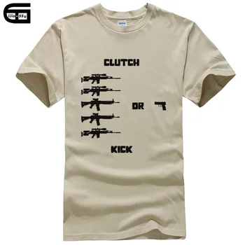 

2018 Fashion T-Shirt Cotton Short Sleeve CS GO Game Weaponry Print T Shirt Men Funny Clutch Or Kick Tees T301