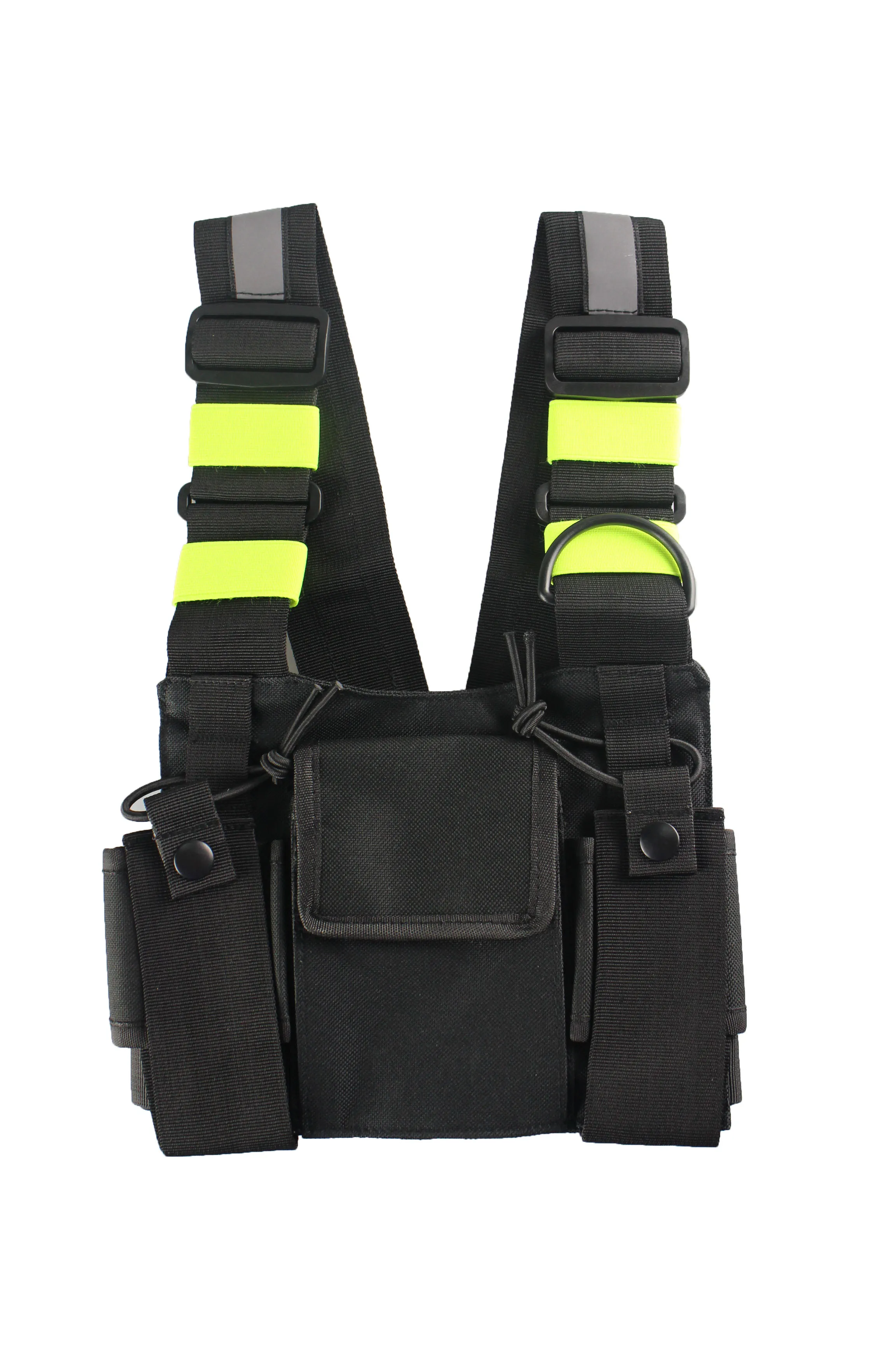 

Green Tactical Harness Front Pack bag case Pouch Carry Holster for Kenwood Motorola TYT Baofeng Walkie Talkie Vest rig Chest bag