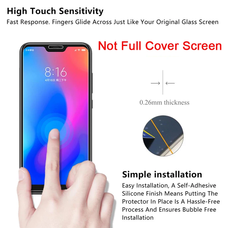 2 Pieces Protective Film 9H Screen Protector for Xiaomi Redmi 8 8A 7 7A Hard Tempered Glass for Redmi K20 Pro 6 Pro 5 Plus 5A 6A