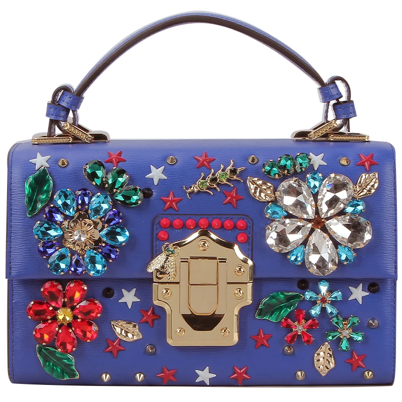 

Diamond Bag European and American Shoulder Messenger Bags Famous Designer High Quality Genuine Leather Women Handbags