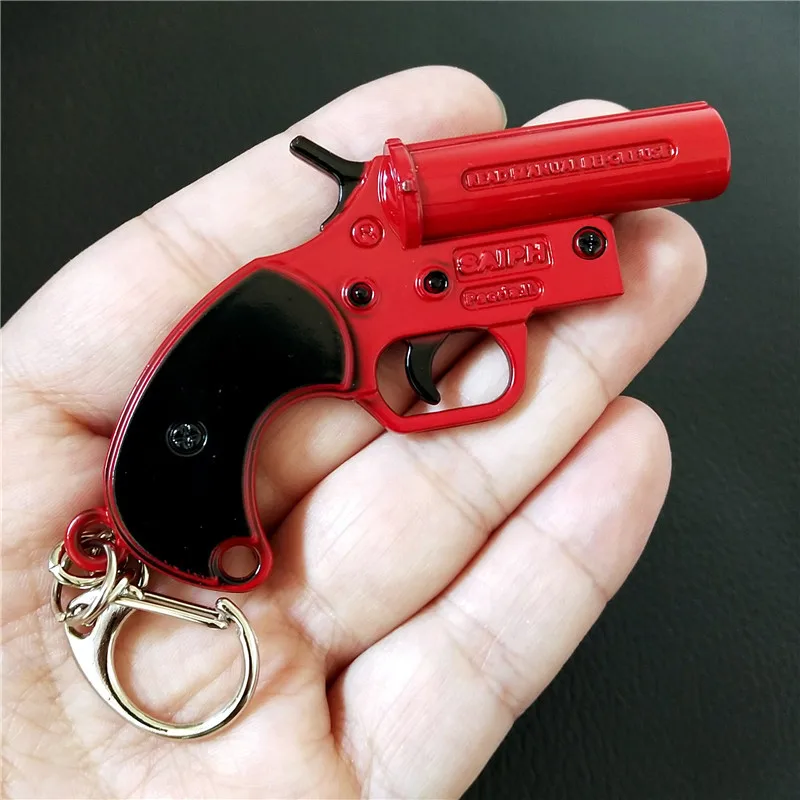 

10pcs/lot Game pubg 9CM Signal Gun Model Keychain