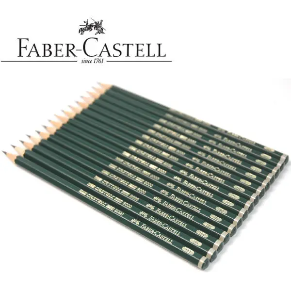 Карандаш для рисования и набросков Faber Castell 9000 графитовый 12 шт. 6 H, 5 H, 4 H, 3 H, 2 H, H, F, HB, B, 2B, 3B, 4B, 5B, 6B, 7B, 8B художественная поставка