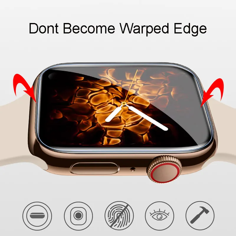 Clear Curved UV Liquid Full Glue Tempered Glass For Apple Watch 38mm 42mm 40mm 44mm For Apple Watch 4 3 2 1 Screen Protector