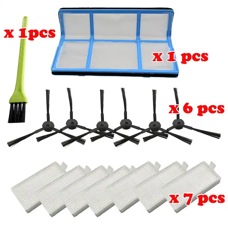 V3 y V5 Cepillo lateral con filtro Hepa piezas de aspiradora V5 pro x5 iLife pa/ño de velcro 5 Mop para Chuwi iLife iLife V5S