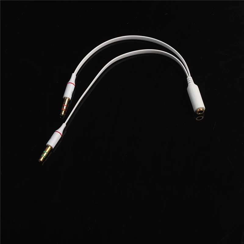 3.5 Plug 1 Female to 2 Male Y Splitter Earphone Audio Cables Headphone transducer combo adapter splitter for headset microphone 3.5 Plug 1 Female to 2 Male Y Splitter Earphone Audio Cables Headphone transducer combo adapter splitter for headset microphone