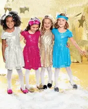 2017 été nouvelle fille effectuer robe paillettes parti princesse robe vêtements pour enfants 3-8 t only comprennent robe 70148