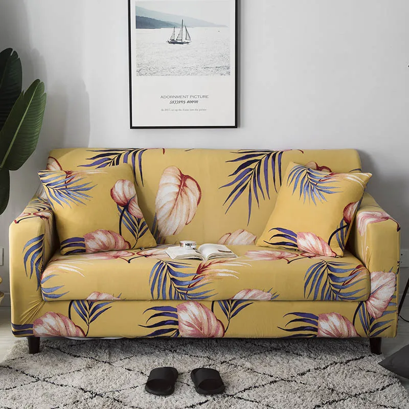 

All-inclusive Sofa Cover Tight Wrap Elastic Stretch Loveseat Couch Cover Floral Printing Corner Slipcover capa de sofa