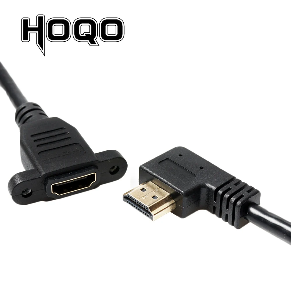 HDMI2.0 4K* 2K короткий левый и правый угол 90 градусов HDMI мужчин и женщин удлинитель HDMI Панель Крепление с винтовым отверстием для psp HDTV - Цвет: Right Angle