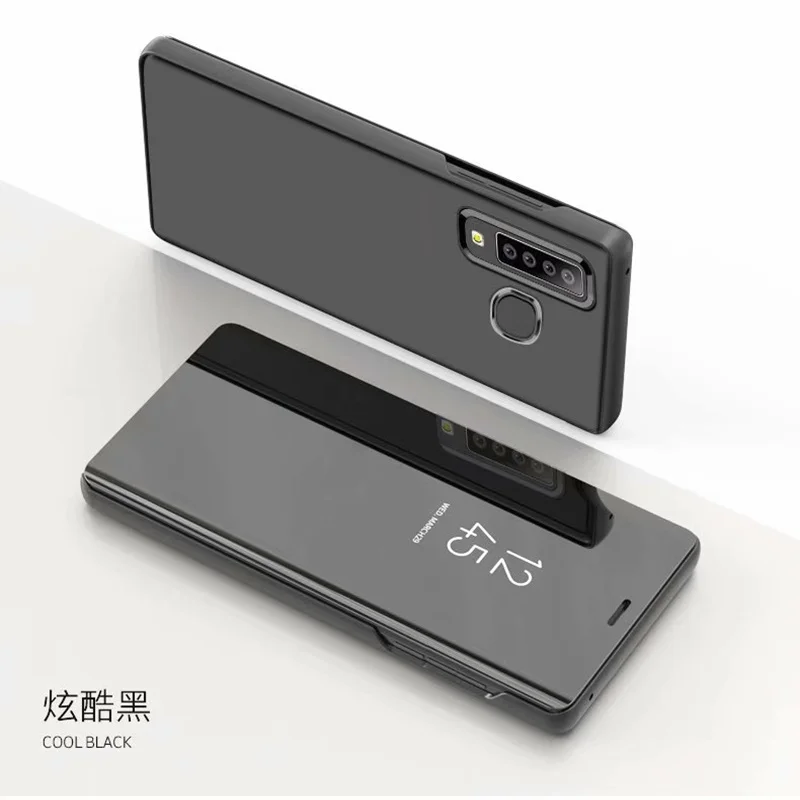 Чехол для Samsung A9 2018 умный флип-чехол с окошком и зеркальной подставкой Жесткий Galaxy