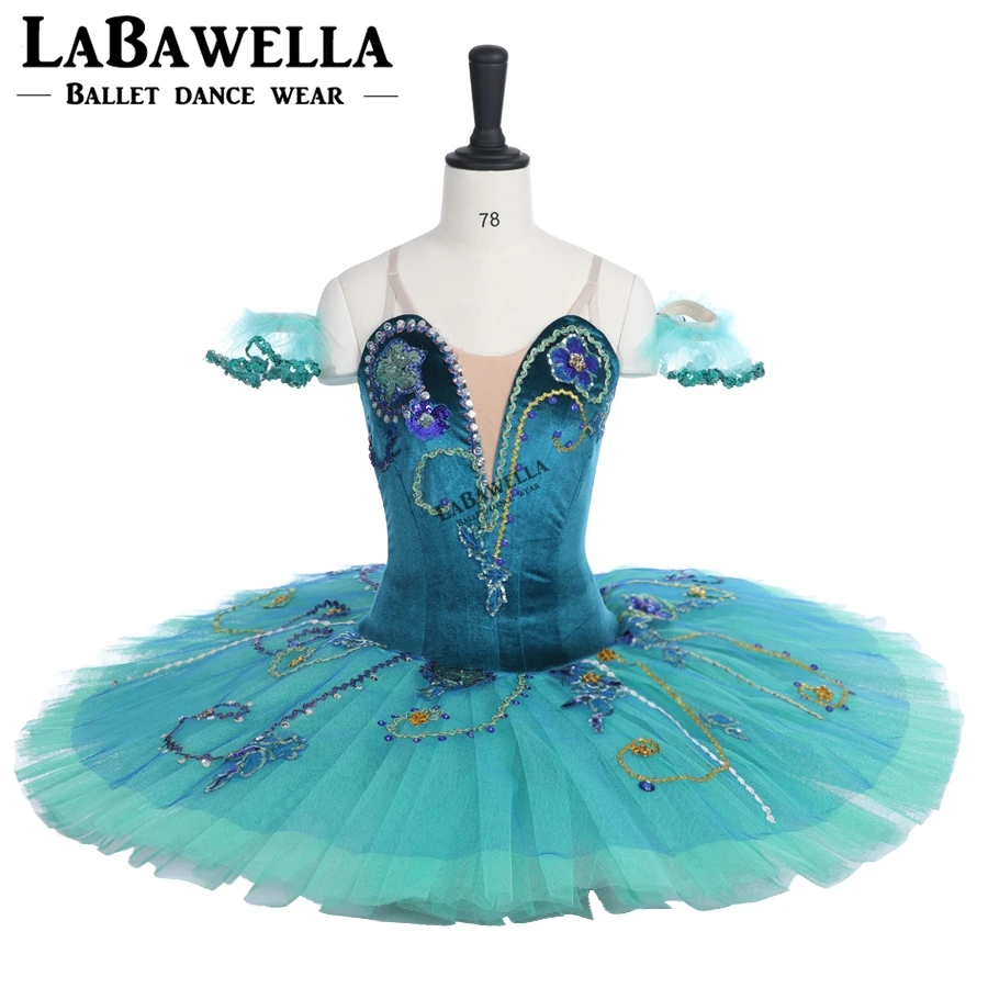 La Esmeralda Variation Professional Stage Costume Tutu Green Sleeping Beauty USA Ballet Comeptiton Girls Adult BT9038