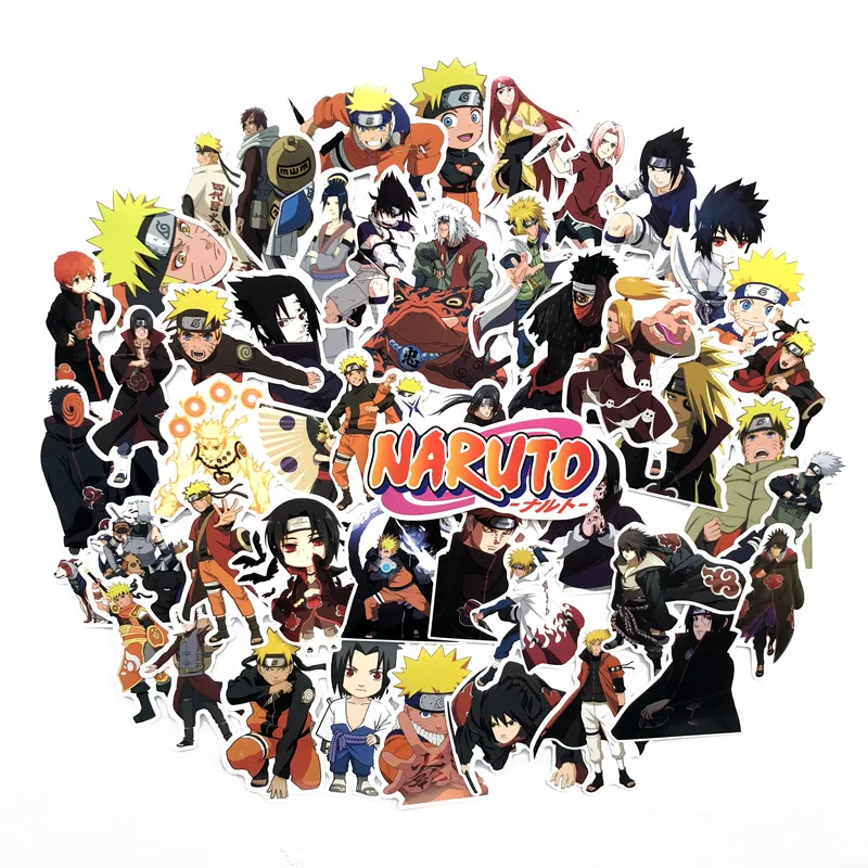 

63pcs waterproof Luggage Sticker Naruto Sticker set akatsuki Character action figure pvc Sticker Kids Party