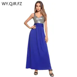 HYS0121L # Европейская мода Женщины Холтер без бретелек длинные нарядные платья винный синий Сращивание платье на выпускной Свадебная