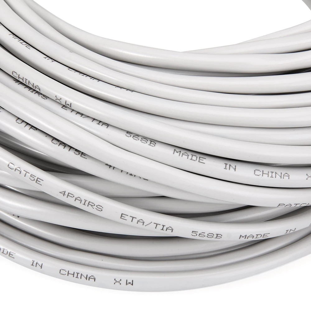 MEMTEQ Ethernet кабель 100 футов 30 м Cat 5e RJ45 Cat5e сетевой LAN Интернет Патч свинцовый Белый для