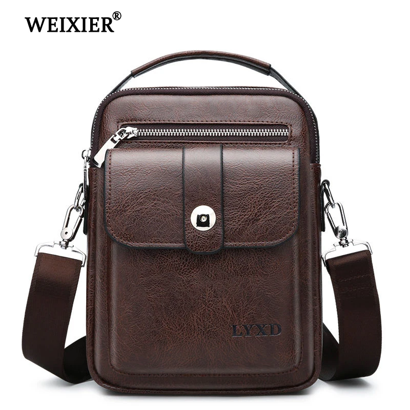 Ceny WEIXIER 2019 nowa torba kurierska ze skóry PU modna prosta torebka przyjazd Vintage Designer Crossbody Travel PU skóra wysokiej jakości torba